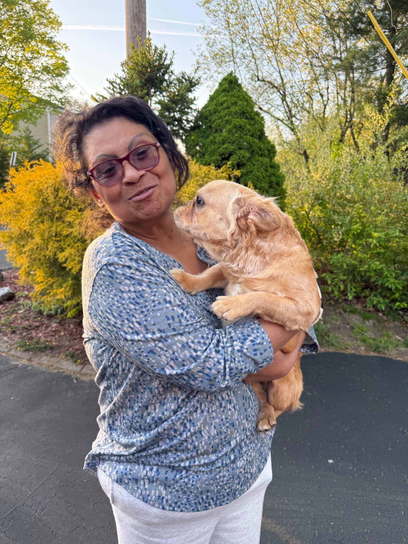 Happy customer with their new puppy