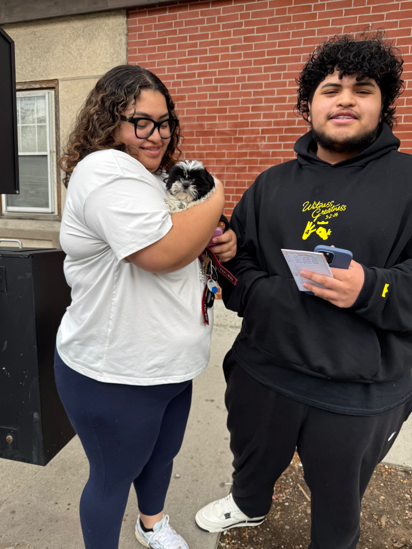 Happy customer with their new puppy